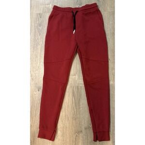 Zyia Men's Sz S Jogger Golf Activewear Athleisure Burgundy Zip Ankle Pants